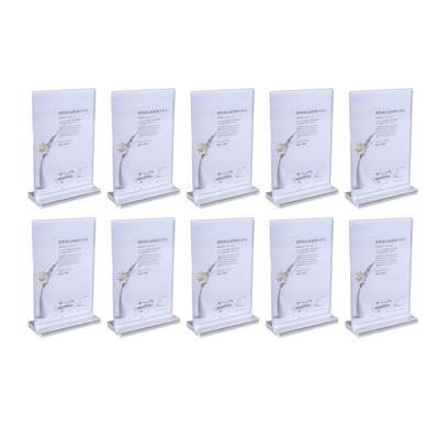 10 Pcs Clear Acrylic Place Card Holder Acrylic Sign Holder Transparent T Shaped Double Sided