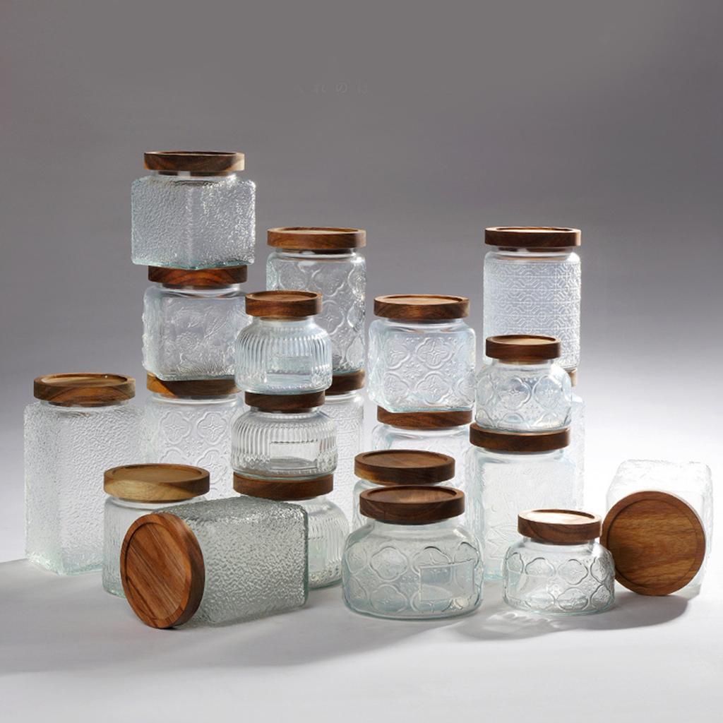 Practical Glass Storage Jar Durable Container with Clear Designs Perfect for Home Bakers and Organizing Enthusiasts