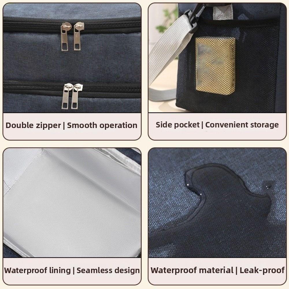 with Shoulder Strap Picnic  Bag Large Capacity Thermal Lunch Pouch  Travel Picnic