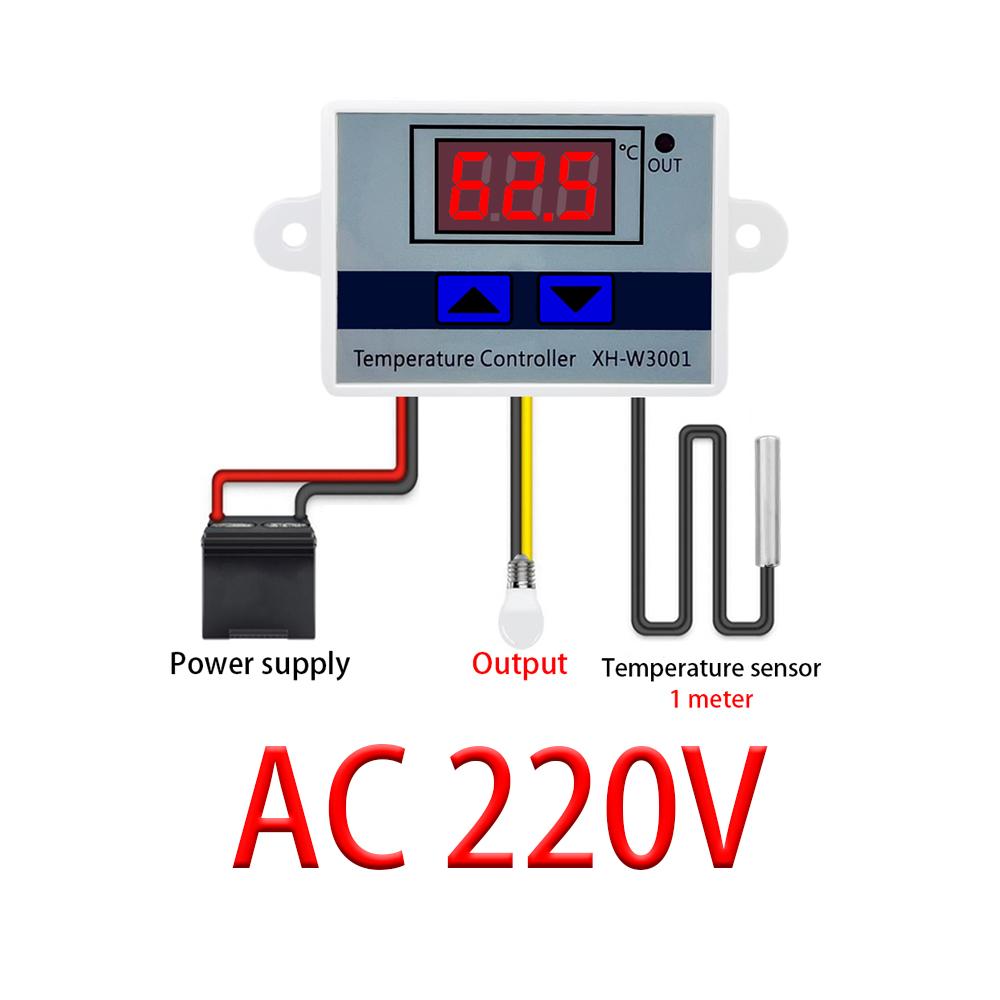 XH-W3001 Digital Control Temperature Microcomputer Thermostat Switch Thermometer New Thermoregulator 12/24/220V