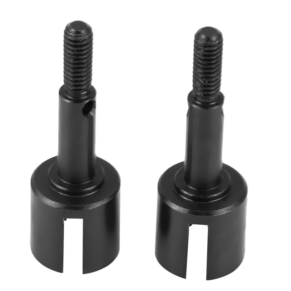 2pcs Aluminum Alloy Metal Wheel Axle for HIMOTO 1 10 E10MTL E10MT E10BP RC Car Part (Black)