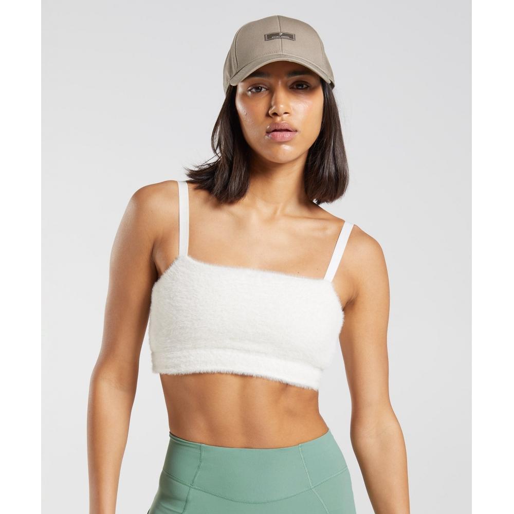 

Gymshark Whitney Eyelash Knit Bandeau Skylight White B4a4z Wbkh XS