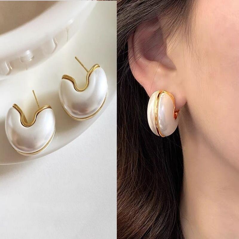 925 Silver Needle Geometric Pearl Earrings For Women Fashion Earrings Flowing Tassel Earrings Elegant Jewelry