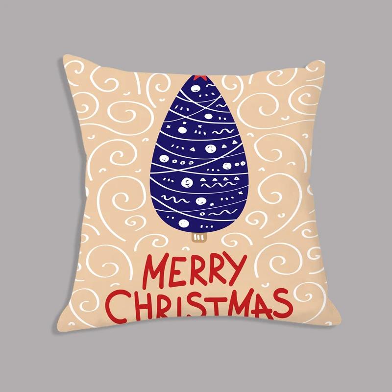 

Christmas Decoration Cute Animal Print Cushion Cover Home Living Room Sofa Square Polyester Throw Pillow 12x12Inch