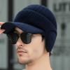 Fashion Ear Protection Men Knitted Cap Keep Warm Casual Beanies Hat Knit Wool Short Brim Ski Earflap Hat for Men Women