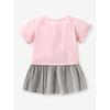 Girl Pink Pleated Dress Baby Short Sleeve Fashionable Skirt Children's Summer Clothing Children's Unicorn Princess Dress