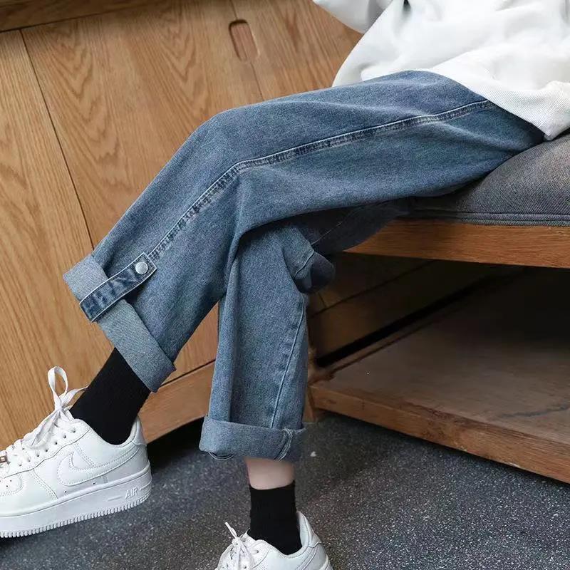 

2026 Women s Plus Size Slimming Straight-Leg Jeans for Short Height - Versatile Spring/Autumn Fit S for 80-95 jin