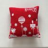 Christmas And New Year Plush Cushion Cover Red Teddy Velvet Embroidered Pillowcase Festive Joyful Home Pillow Covers Decorative