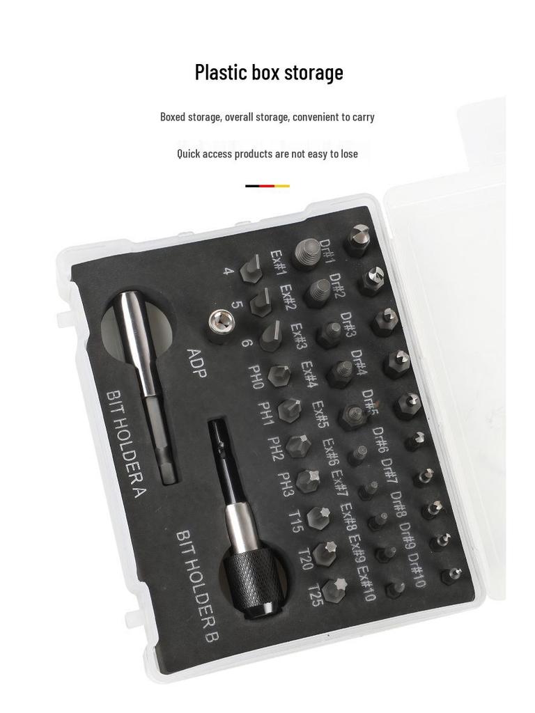 33-Piece Plastic Box Screw Extractor S2 Stripped Screw Remover Drill Bit Set