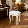 Siège de Piano Élégant, Tabouret de Coiffeuse au Design Vintage, Tabouret de Toilette Rembourré, Tabouret de Chambre à Coucher, Repose-pieds pour Chaussures(uniquement avec 1 tabouret de coiffeuse)