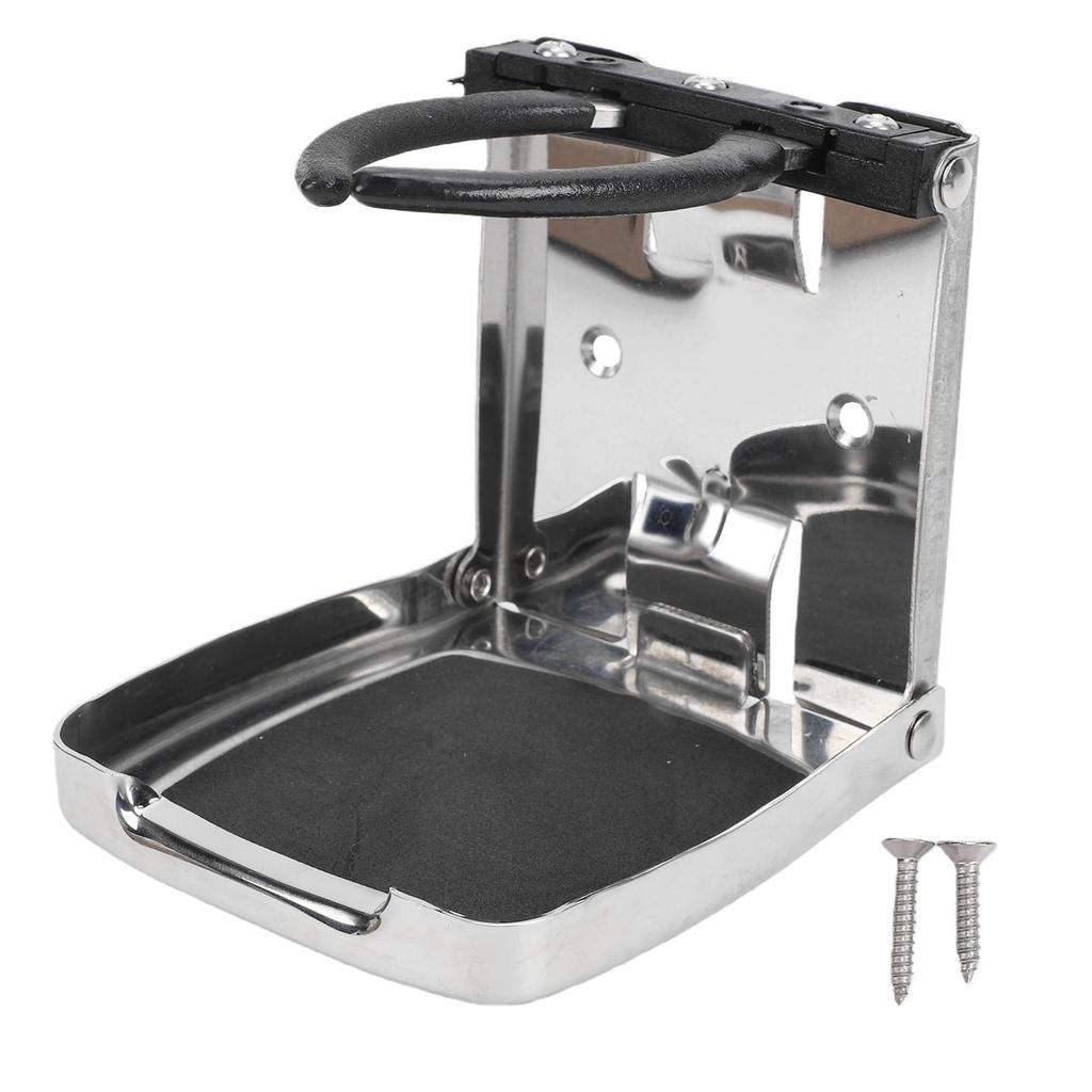 Folding Drink Cup Holder Stainless Steel Adjustable Drink Holder for Marine Boat Yachts Cars Trucks RVs Camping Vehicles