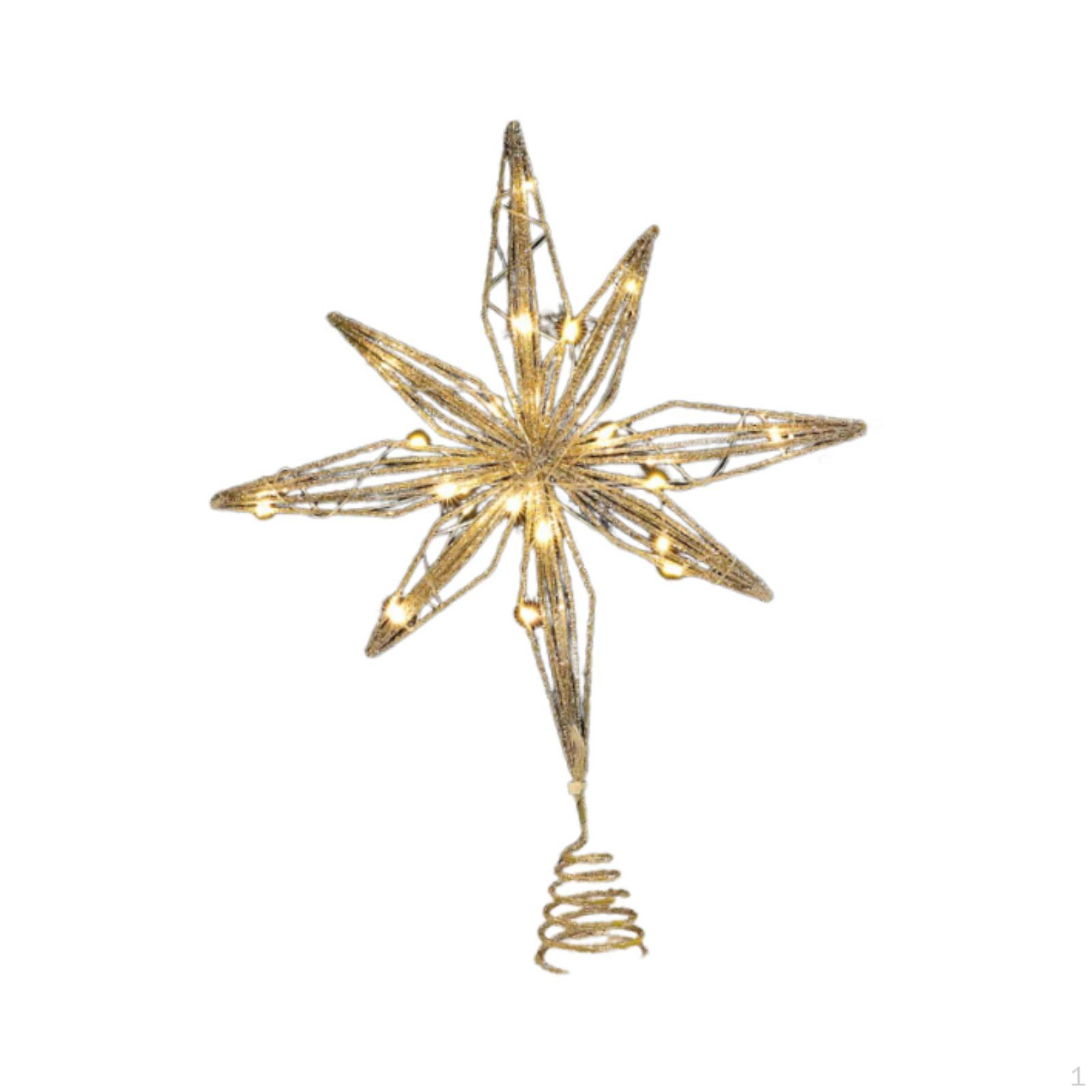 

Верхушка для рождественской елки со светом Сверкающая звезда Верхушка для елки Сувениры для вечеринки Праздничное украшение на год