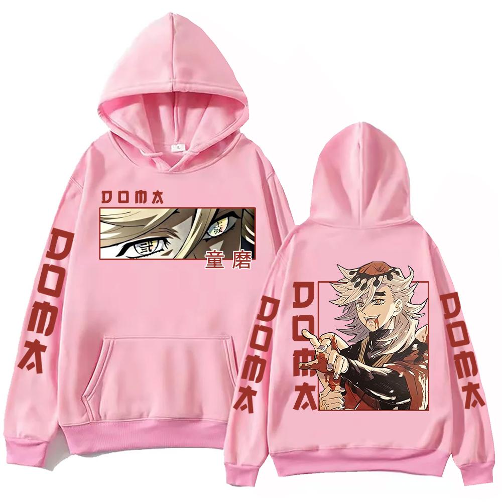 Anime Demon Slayer Douma Hoodie Harajuku Pullover Tops Man Woman Sweatshirt Fans Gift