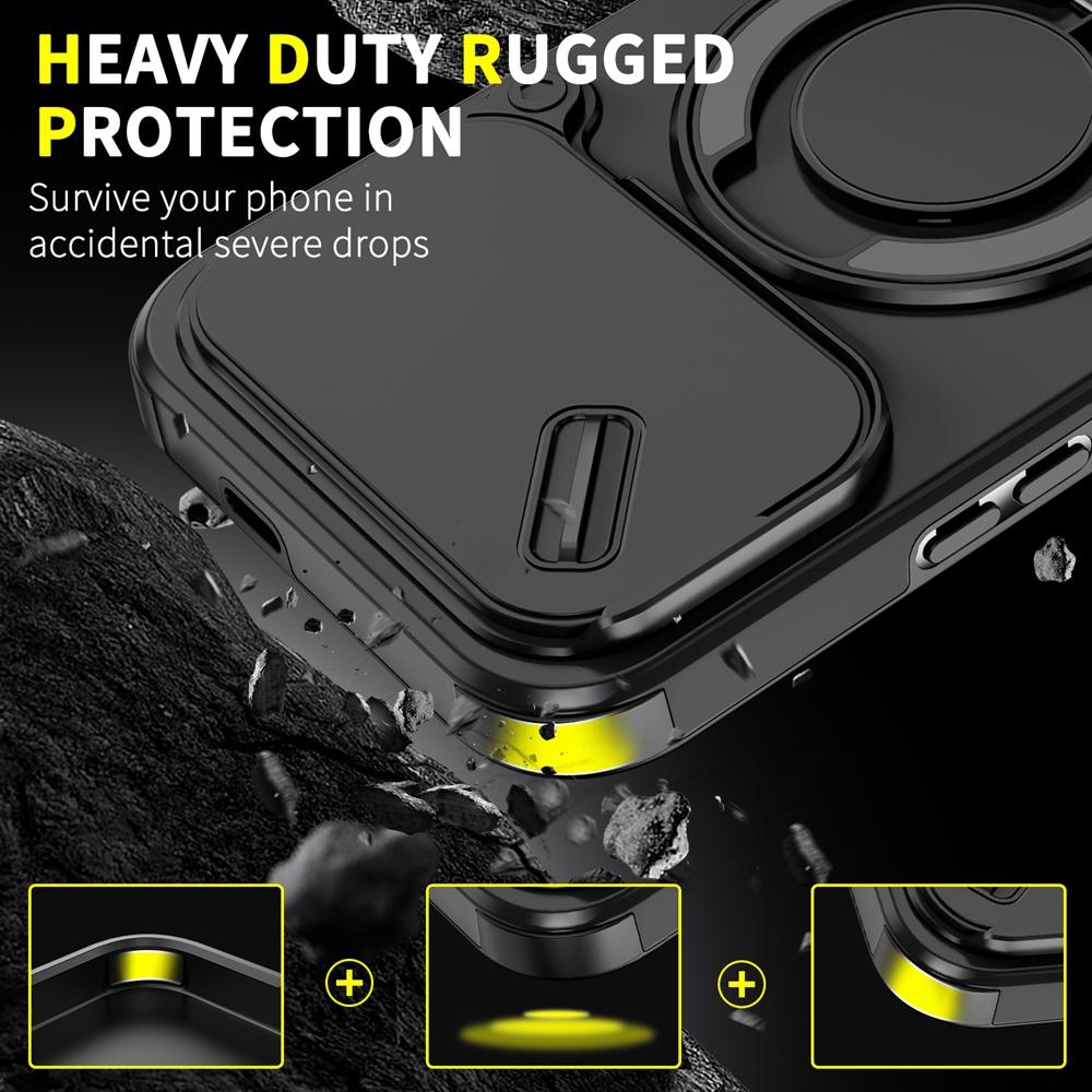 Shockproof Armor Case For Xiaomi Poco F8 Pro PocoF8 Ultra Car Magnetic Ring Stand Slide Camera Lens Cover For Poco F8Pro F8Ultra