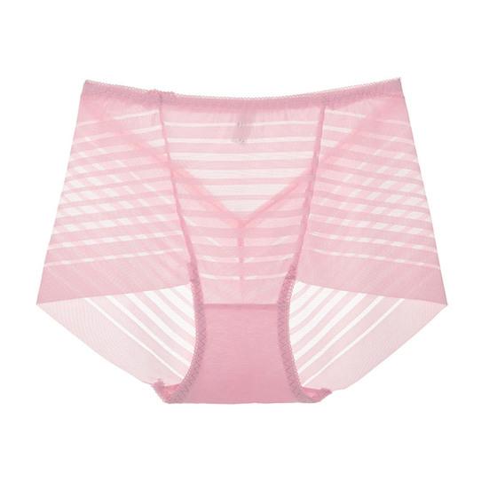 Dámské sexy pruhované síťované průsvitné kalhotky s vysokým pasem, bezešvé spodní prádlo s plným krytím, chlapecké šortky, stahovací kalhotky na břicho, boxerky