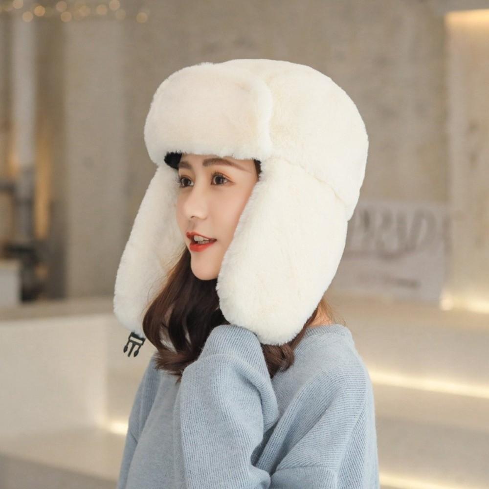 Windproof Hooded Hat Thickened Ear Protecting Cap Cute Warm Hat  Women