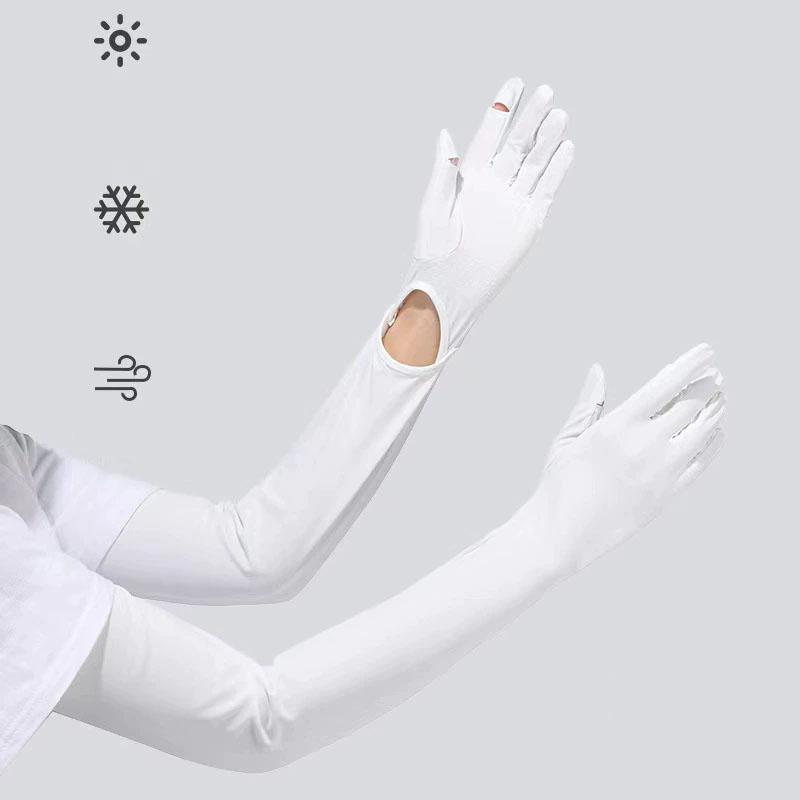 Men's And Women's Summer UV Resistant Elastic Long Sleeved Sun Protection Gloves Ideal for Pull Closure Cycling