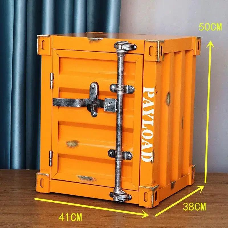 Aufbewahrungsbehälter, Nachttisch aus Eisen mit Schloss, Aufbewahrungsschublade aus Metall, bequemer Nachttisch, Safe, Home Hotel Schlafzimmermöbel