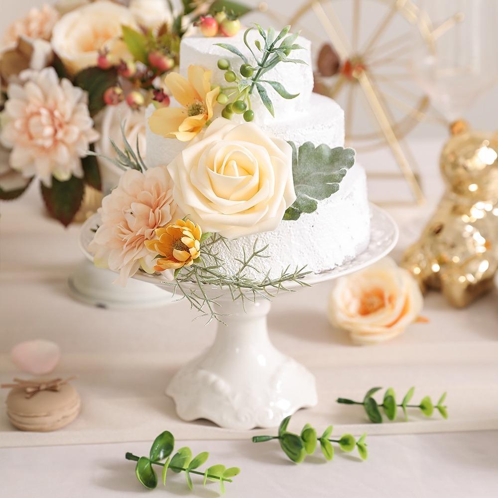 10Pcs Artificial Plants Leaf Wedding Party Home Decor Accessories Diy Cake Candy Box Garland Christmas Decorative Flowers Wreath