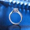 925 Sterling Silver Simple Fashion Row Diamond Six-Claw Zircon Ring Birthday Party Anniversary Gift