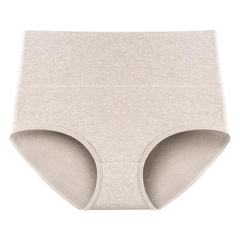 Women's Large Size Colored Cotton Antibacterial Pure Cotton Belly High Waist Triangle Briefs