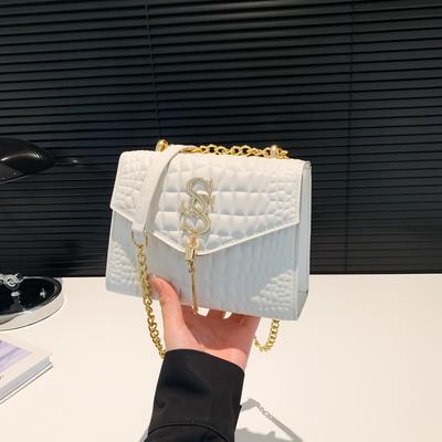 Women'S Bag Fashion Small Square Bag Texture Pu Shoulder Bag Niche Versatile Chain Messenger Bag