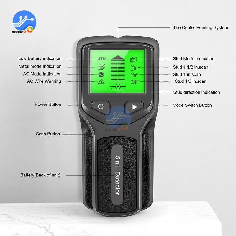 5 In 1 Wall Scanner Electric Detector Finders With Digital LCD Display Multifunctional For Wood AC Wire Metal Studs Detection