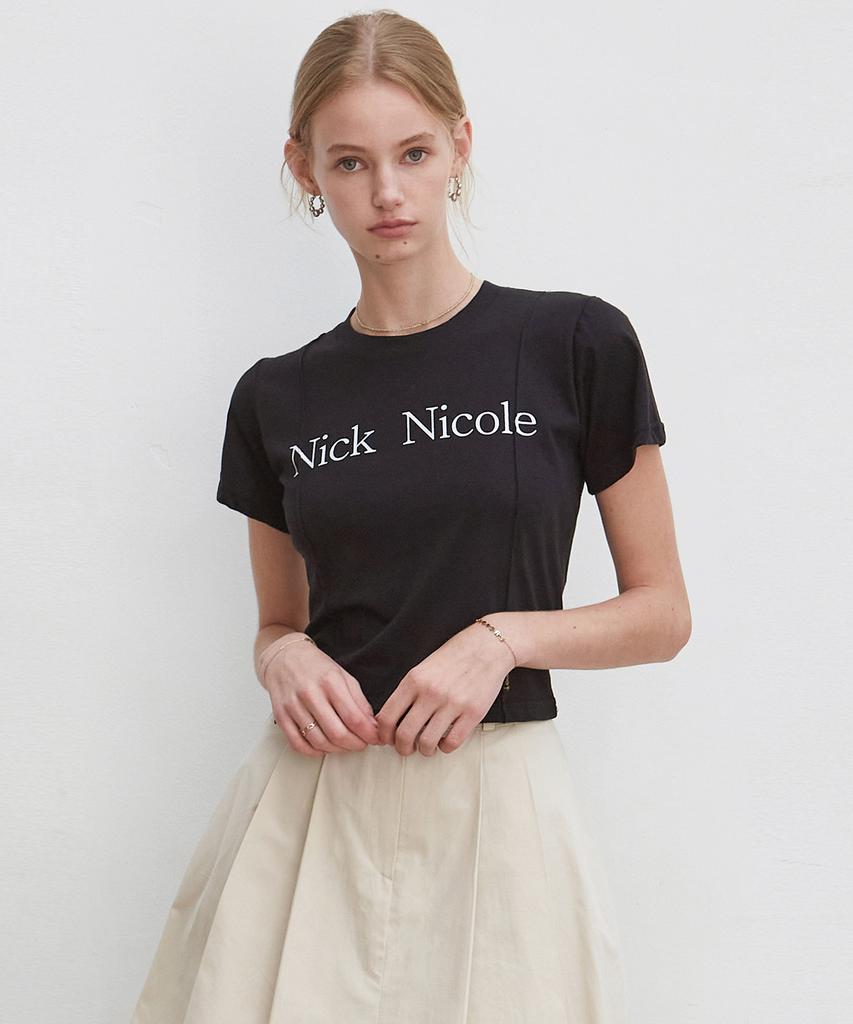 Nigaennikol Nicole Pintuck Crop Tee_Black