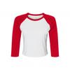 Womens/Ladies Micro-Rib Raglan 3/4 Sleeve T-Shirt
