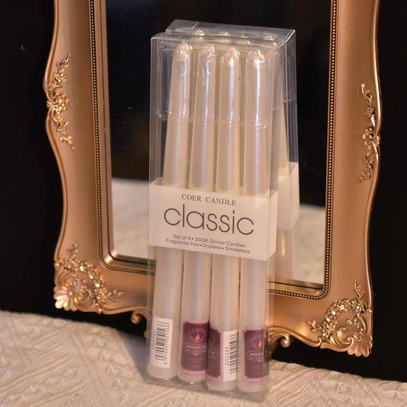 4pcs/box Restaurant Electroplated Thread Candle Long Stem Candle Romantic Wedding Decoration Candle Holder