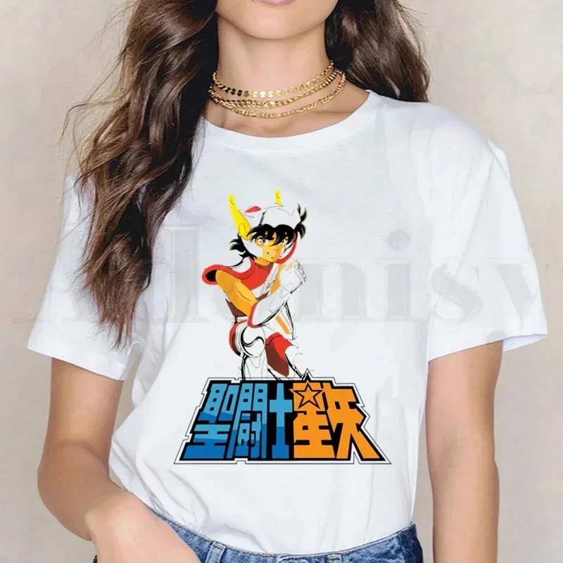 

Saint Seiya Knights Of The Zodiac Burn Cosmos Short Sleeve Female Tops Harajuku VintageT Shirts Women s T-shirt XL
