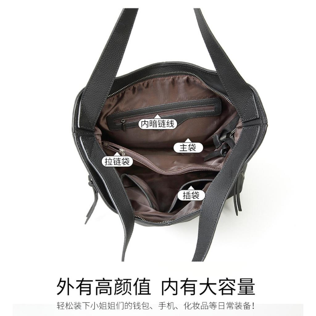 Leather Tote Bag Women's 2025 New Fashion Large-capacity Handbag First Layer Cowhide Women's Messenger Bag Shoulder Bag