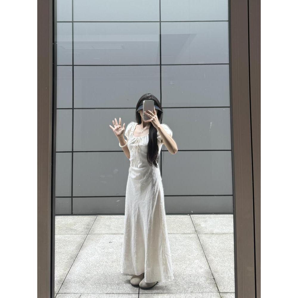 

Маленький человек уникальный красивый темперамент длинное платье белое цветочное платье женское летнее повседневное новая бомба XL- (recommended 110-60kg)