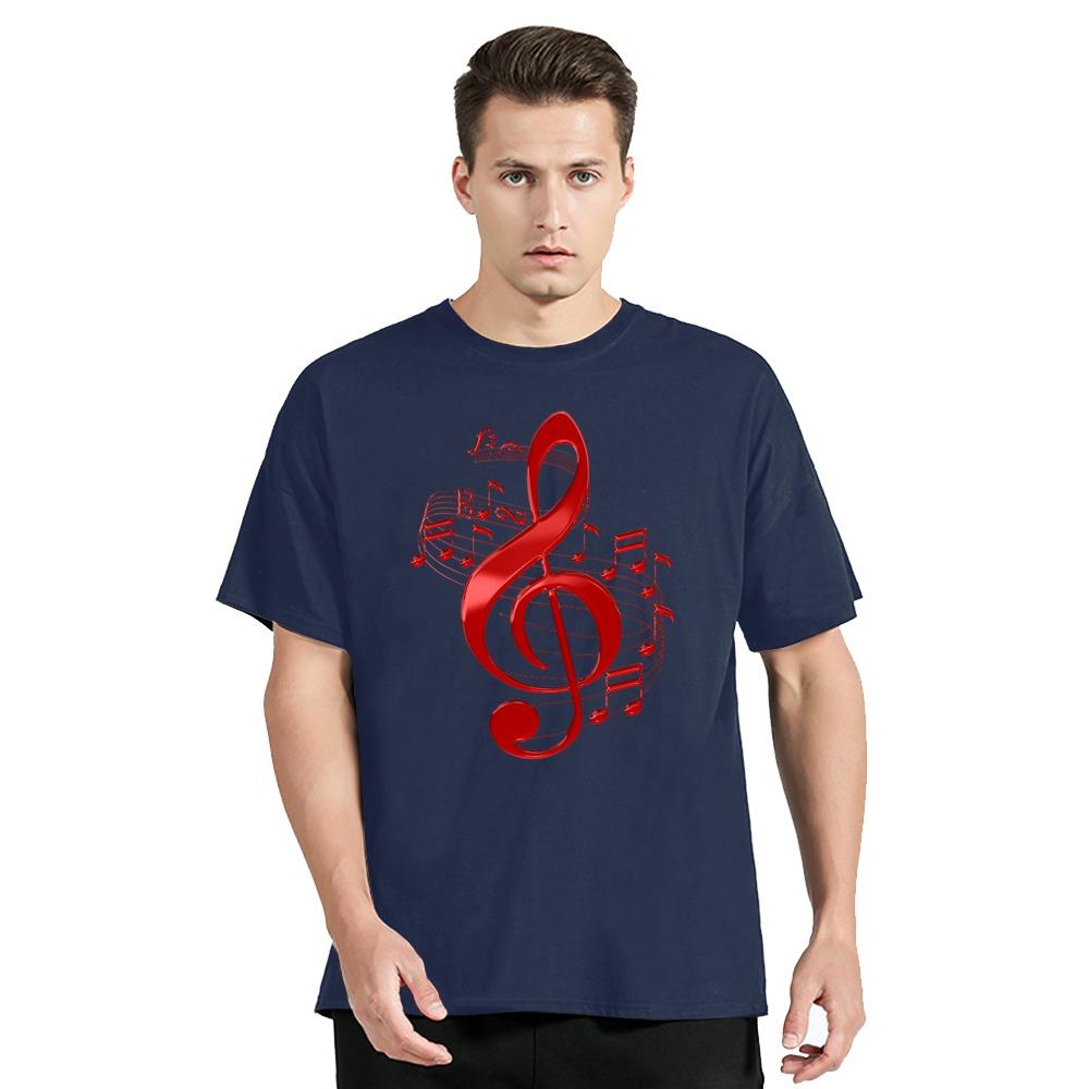 Summer Men's Clothing Music Note T-shirt Funny Print New Hip Hop Tshirt Fashion Casual Streetwear Tops O-neck Polyester T Shirt