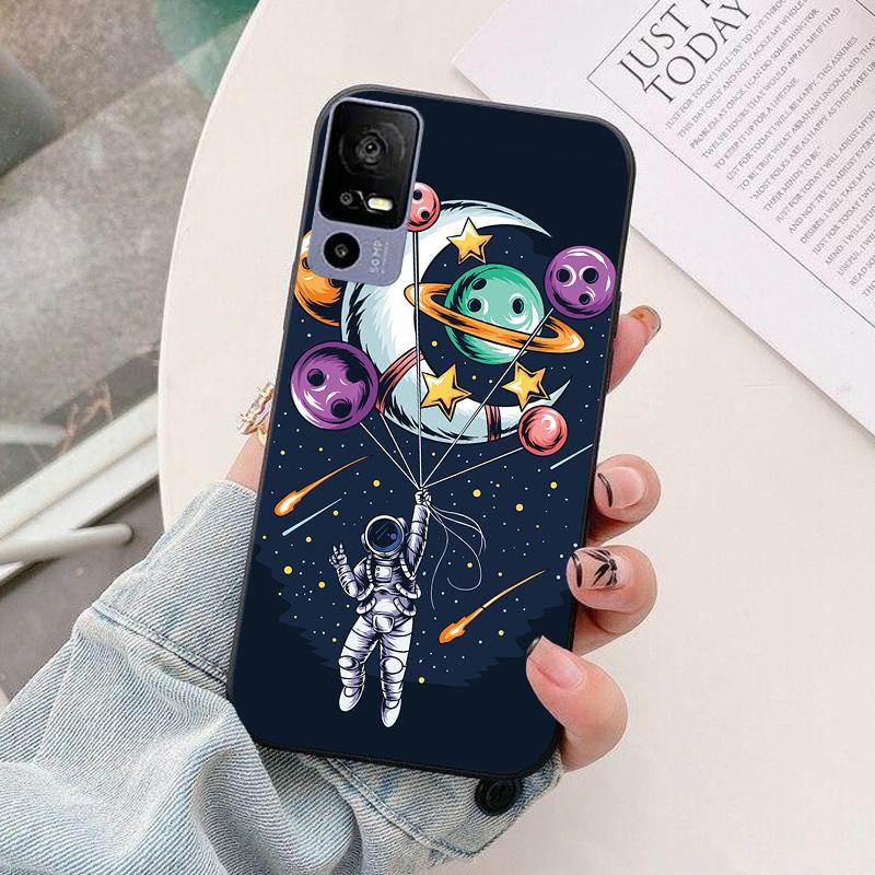 For TCL 40 R 5G Phone Case T771K astronaut Silicone Camera Protection Back Cover For TCL 40R 5G T771H Funda Coque TCL40R