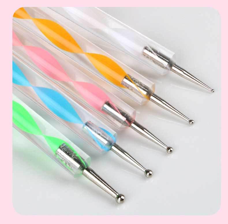 5-Piece Double-Headed Nail Art & Polymer Clay Dotting Tool Set