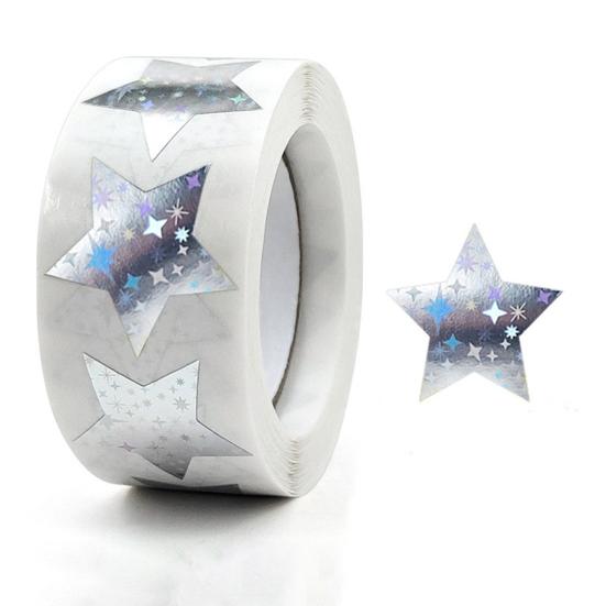 1 Roll PresentStar Sealing Stickers Flash Gradient Color Pretty School Classroom Kids Reward Decals