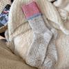 1 pár Podzim Zima Hrubé Teplé Roztomilé Dámské Ponožky Bavlna Korejská Vlna Proužek Designové Ponožky Střední Délky Kawaii Ležérní Harajuku Dámské Ponožky