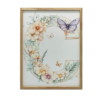 Poster Floral Letter "C" With Butterfly Poster Floral Letter "C" With Butterfly, 40X50 Cm, Frameless, Matte Paper 230 Gsm