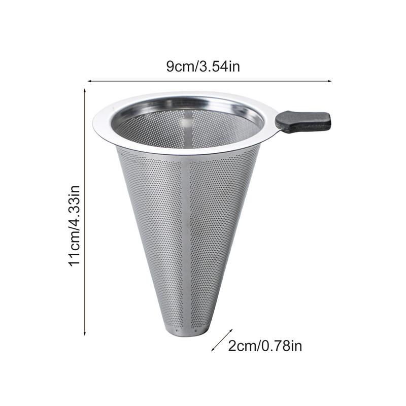 Stainless Steel Coffee Filter Coffee Strainer Pour Over Cup Stainless Steel Slow Drip Double Layer Fine Mesh Coffee Strainer