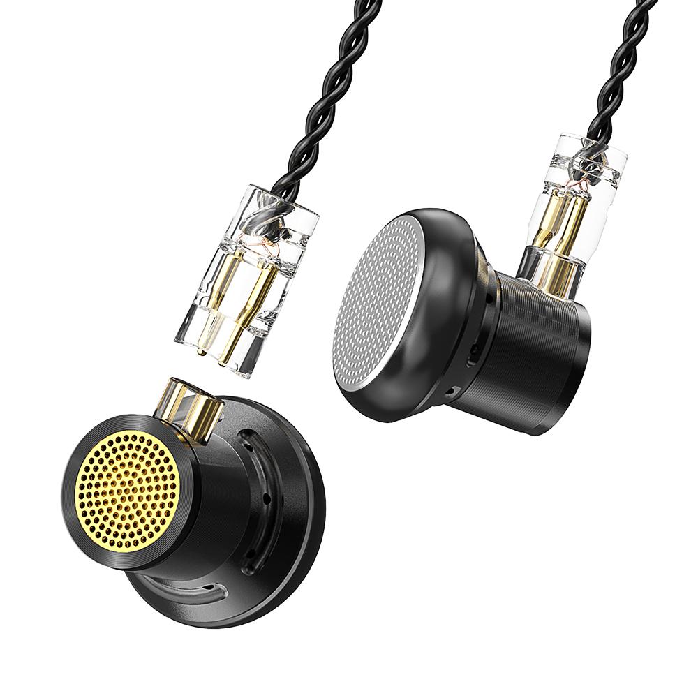 ND DTS 14.2MM 1DD Flat Plug HIFI Monitoring Music Wired Headset Game Sports Office Earplug Replaceable Cable Earplug 3.5MM 2 PIN