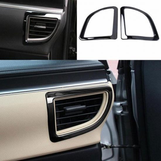 2X Glossy Black Air Outlet Vent Trim Dashboard L&R For Toyota Corolla 2014-2016