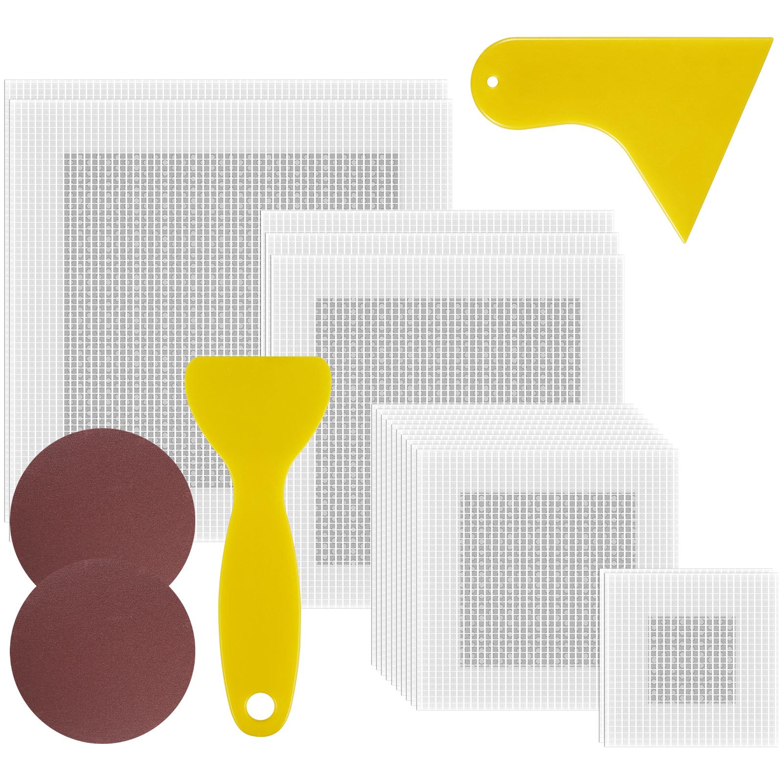 

21Pcs Drywall Repair Kit Fiberglass Mesh Crack Patch Self Adhesive Wall Repair Patch with Scraper Sandpaper Repairing Wallboard
