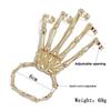 Hand Gothic Skeleton Bangle For Women With Electroplated Alloy Halloween Jewelry