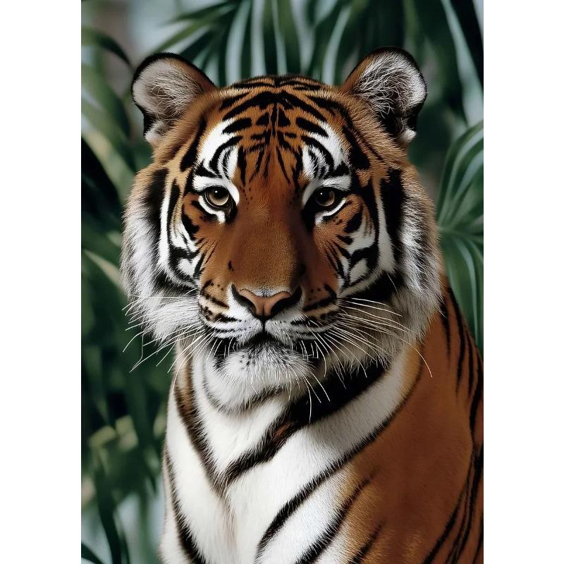 

Tropical Plants Flowers Forest The King Tiger Animal Minimalist Aesthetics Canvas Painting for Living Room Modern Home Decor 21X30CMNo Framed