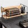 Desktop Bookshelf Organizer Ornament Magazine Holder Vinyl Record Storage Rack for Office