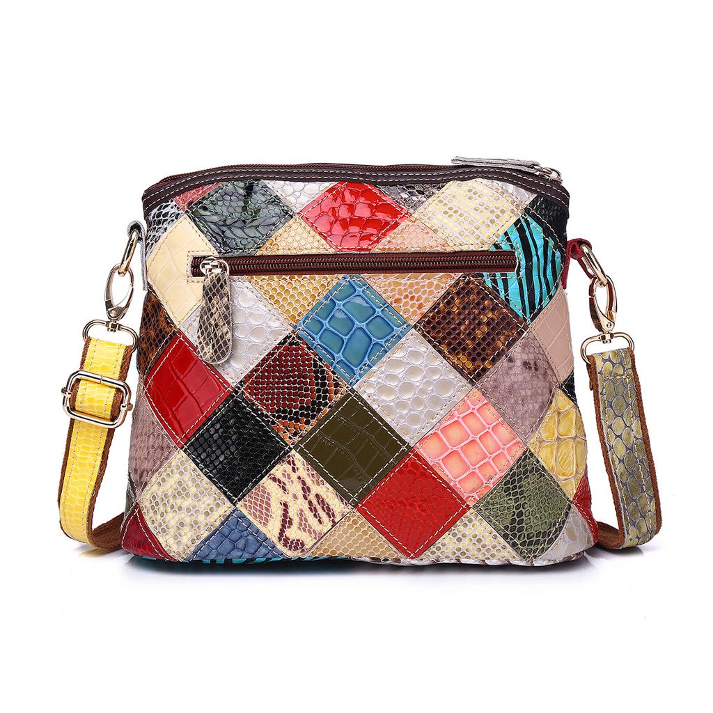 Leather Snake Color Handmade Casual Daily Personalized Tassel Flower Shoulder Crossbody Women'S Bag