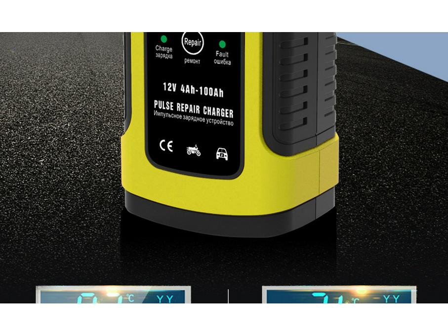 12V 5A Pulse Repair Charger for Motorcycle/Car with LCD Display