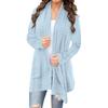 Women's Long Crochet Cardigan Sweater Long Sleeve Open Front Knitted