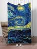 Van Gogh Boho Überwurfdecke für Sofa Luxuriöse Mikrofaser King Size Heimtextilie Perfekt für Bett Couch